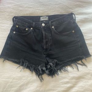 Agolde black jean shorts